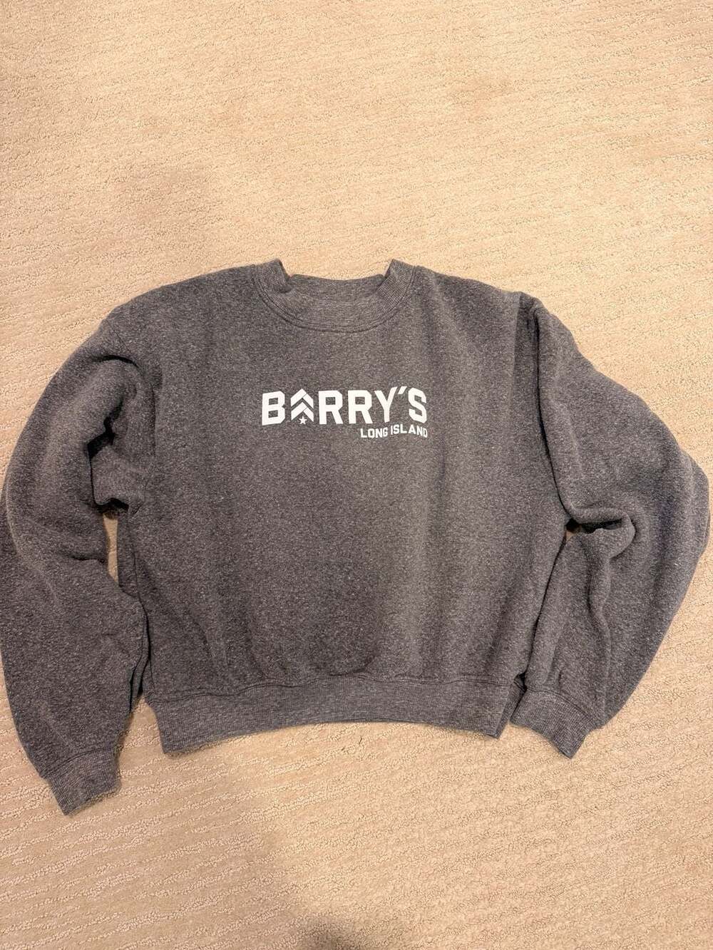 Barry's Bootcamp Long Island Grey Crewneck Sweatshirt Size S